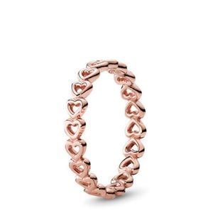 linked love ring, pandora rose color! size 7